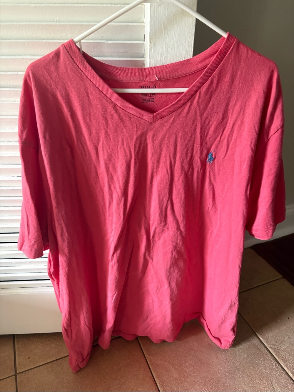 Polo Ralph Lauren Men’s Vneck T-Shirt Dark Pink XXL